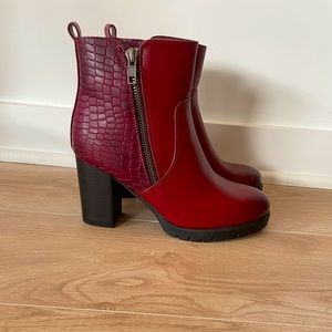 mysoft Women’s Chunky High Heel Ankle Booties